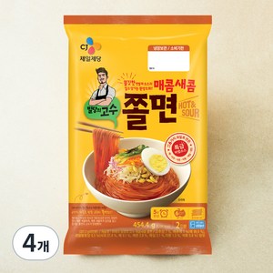 CJ제일제당 밀당의고수 쫄면 2인분, 454.4g, 4개