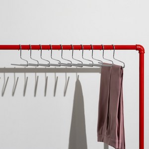 마와 논슬립 KH1 바지걸이 1단 옷걸이, 실버, 10개