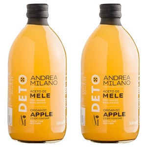 안드레아밀라노 유기농 애플사이다 식초, 500ml, 2개