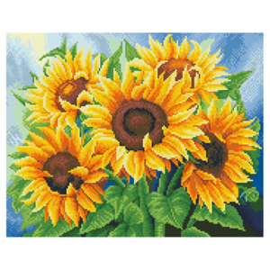 디클레어 액자 캔버스형 보석십자수 DIY 키트 40 x 50 cm, 만개한 해바라기, 1세트