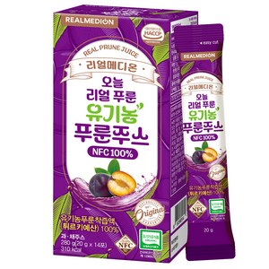 리얼메디온 오늘 리얼 유기농 푸룬주스 NFC 100% 14p, 280g, 1개