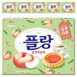 청우식품 플랑 납작복숭아 쿠키, 160g, 6개