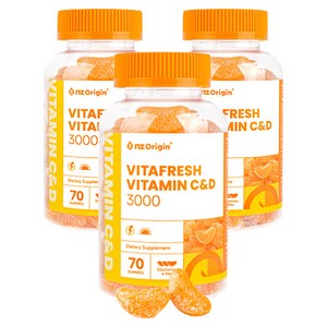 엔젯오리진 비타프레쉬 비타민 C 앤 D 3000 꾸미, 70정, 3개