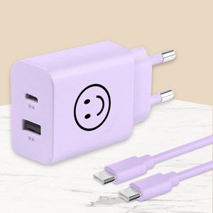 모잇 PD25W 2포트 PPS 초고속충전기 + CtoC 케이블 1.3m