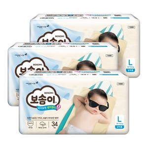보솜이 라이트핏 썸머 팬티형 기저귀 남아용 대형(10~14kg), 102매