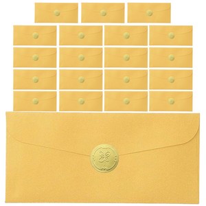 스토리 샤이니 펄 킹스블루 용돈봉투 + 스티커 세트, 골드(봉투), 골드..., 20개