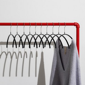 마와 논슬립 옷걸이 이코노믹 40P, 블랙, 10개