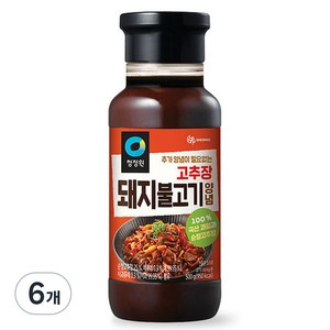 청정원 고추장 돼지불고기 양념, 500g, 6개