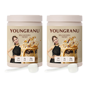 영라뉴 대용량 프로틴 핏 쉐이크 곡물흑임자맛, 450g, 2개