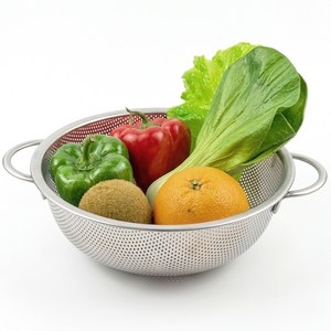 퀸센스 펀칭볼 바구니 양수, 실버, 23cm, 1개