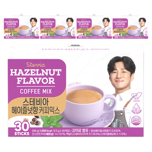 맥널티커피 스테비아 커피믹스 헤이즐넛향, 9.5g, 30개입, 5개
