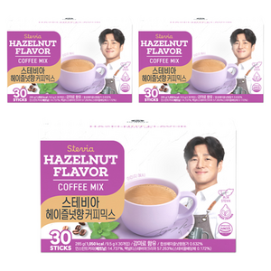 맥널티커피 스테비아 커피믹스 헤이즐넛향, 9.5g, 30개입, 3개