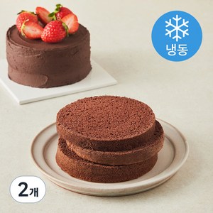 장가네제과 수제 초코 케이크시트 미니 (냉동), 120g, 2개