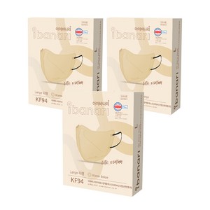 아이바나리 에어 황사방역용 마스크 대형 KF94, 10개입, 웜베이지, 3개