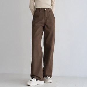 앤드스타일 여성용 숏/기본/롱 기장 딱맞진 No8 트윌코튼 절개 인밴딩 와이드 팬츠