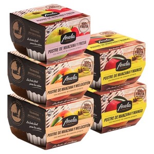 떠먹는 아넬라 지중해 과일퓨레 5팩, 혼합맛(망고,복숭아..., 1kg, 1세트