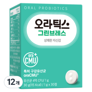 오라틱스 그린브레스 유산균, 30정, 12개
