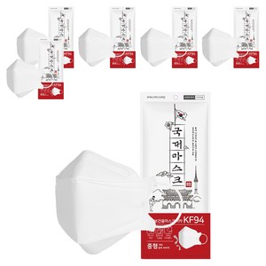 황사 미세먼지 국대마스크 중형 KF94, 5개입, 흰색, 6개