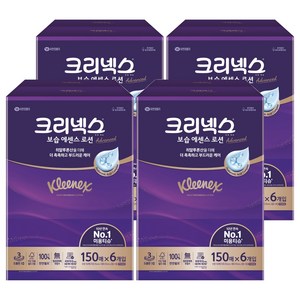 크리넥스 보습 에센스 로션 천연펄프 미용티슈 3겹, 150매, 24개