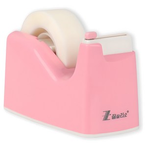 잘잘리오 어린이 테이프 디스펜서 자동 안전 커터기 레인보우 미니, 02핑크, 1개