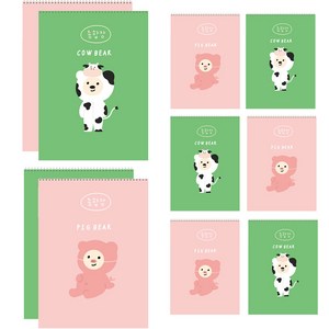 아트모아 곰 종합장 20p, 10개, 랜덤발송