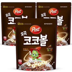 포스트 오곡 코코볼 시리얼, 1kg, 3개