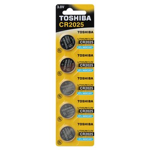 도시바 리튬 코인건전지 CR2025, 5개입, 1개