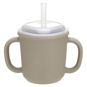 에디슨 스스로 실리콘 양손 빨대컵, 200ml, 베이지, 1개