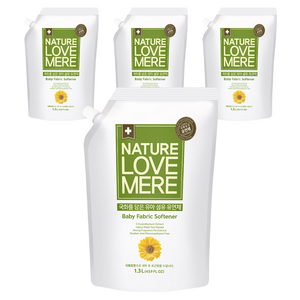 네이쳐러브메레 국화 아기 섬유유연제 리필, 1.3L, 4개