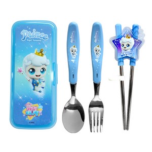 르번 슈팅스타 캐치! 티니핑 무소음 교정젓가락 풀세트, 왕자핑, 스푼 + 포크 + ..., 1세트