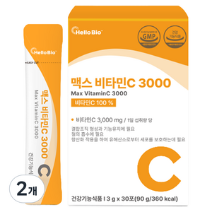 헬로바이오 맥스 비타민C 3000 30p, 90g, 2개