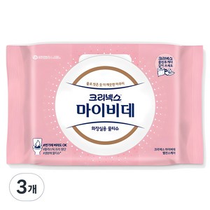 마이비데 크리넥스 밸런스케어 화장실용 물티슈 캡형, 55g, 40개입, 3개