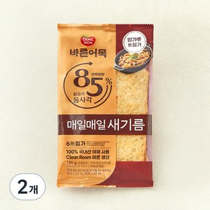 바른어묵 85% 실꼬리돔사각 어묵, 180g, 2개