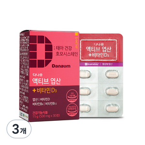 다나음 액티브 엽산, 30정, 15g, 3개