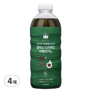 할리스 디카페인 아메리카노, 1L, 4개