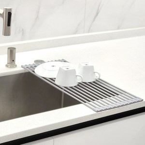 주앤지 실리콘 드라잉 식기건조대 롤매트 12롤, 52 x 22 cm, 그레이, 1개