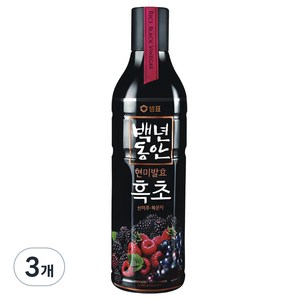 샘표 백년동안 산머루 복분자 현미발효 흑초, 900ml, 3개