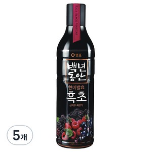 샘표 백년동안 산머루 복분자 현미발효 흑초, 900ml, 5개