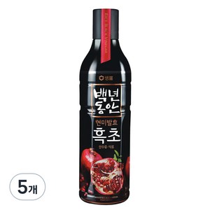 샘표 백년동안 현미발효 흑초 산수유 석류, 900ml, 5개