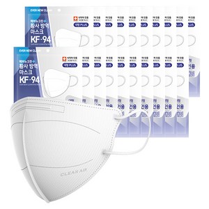에버뉴크린 새부리형 황사방역 마스크 특대형 KF94, 5개입, 화이트, 20개