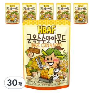 바프 군옥수수맛 아몬드, 40g, 30개