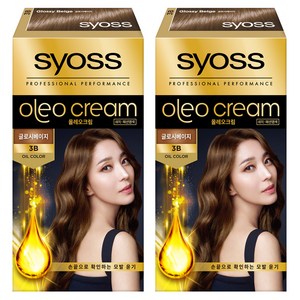 사이오스 올레오 프리미엄 새치커버 염모제, 3B글로시베이지, 2개