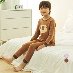 롤리트리 아동용 삼중지 곰돌이 보온 실내복 상하세트