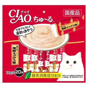 챠오츄르 고양이 짜먹는 간식, 혼합맛(참치/해산물..., 14g, 1개
