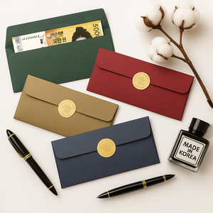 모더너리 용돈봉투 8매 + 스티커 8매 세트, 딥블루 + 로즈레드..., 1개