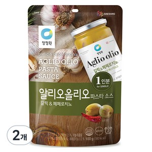 청정원 알리오올리오 파스타소스 싱글파우치, 100g, 2개