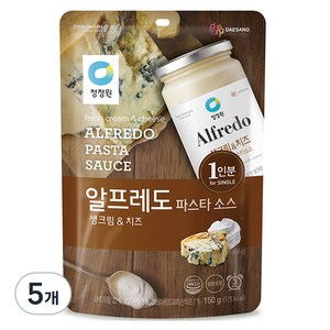 청정원 알프레도파스타소스 싱글파우치, 150g, 5개