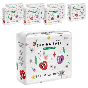 Cooing 베러업 팬티 기저귀, 대형(L), 208매