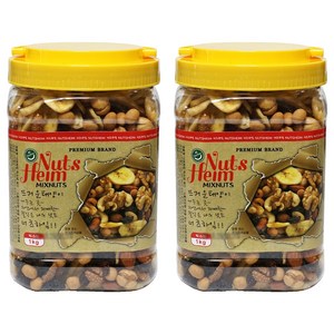 웰넛 자연두레 너츠하임 믹스넛 레드 용기, 1kg, 2개