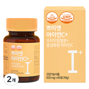 쁘띠앤 아이언C+ (4개월) 철분 비타민C 임산부 수유부 철분, 60정, 2개